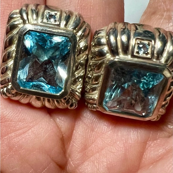 Earrings with Blue Topaz by Judith Ripka - Picture 2 of 8